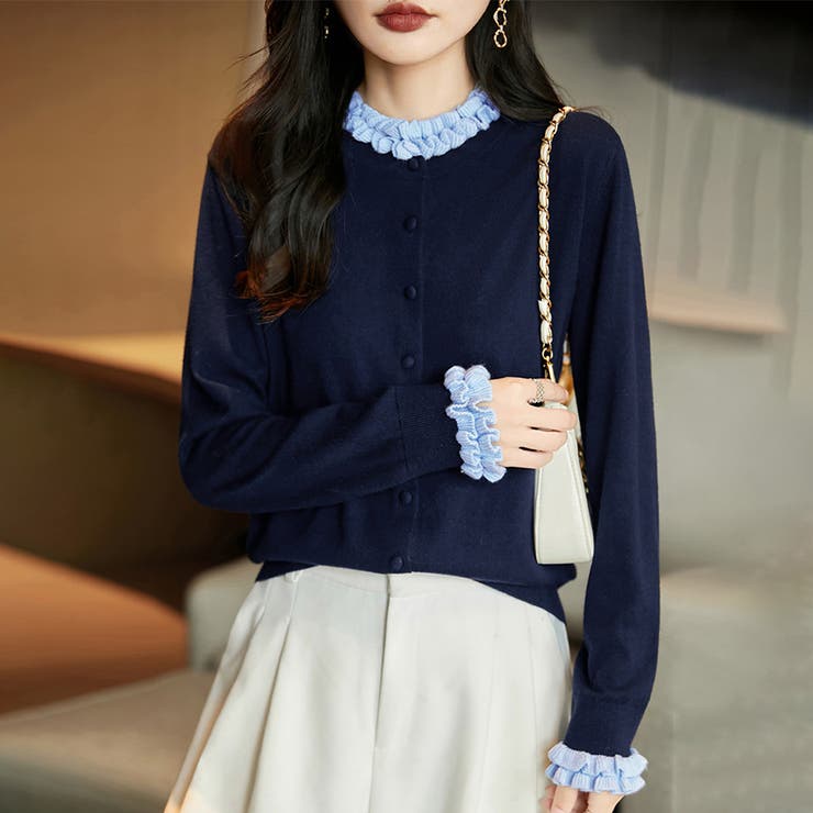 フリルデザインボタンニットトップス | Doux Belle  | 詳細画像5 