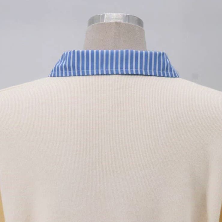 レイヤード風ジップニットストライプシャツ | Doux Belle  | 詳細画像19 