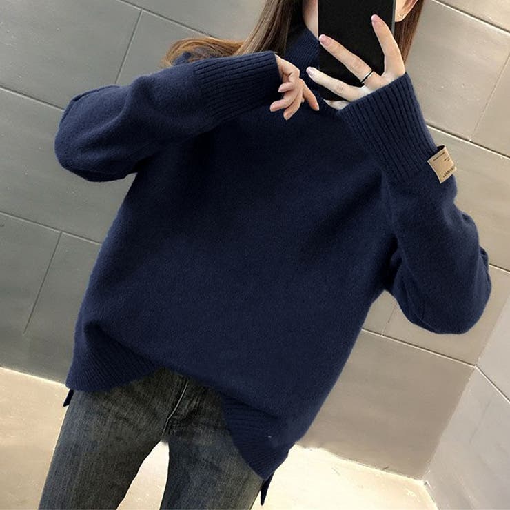 ハイネックサイドスリットニットプルオーバー レディース トップス | Doux Belle  | 詳細画像6 