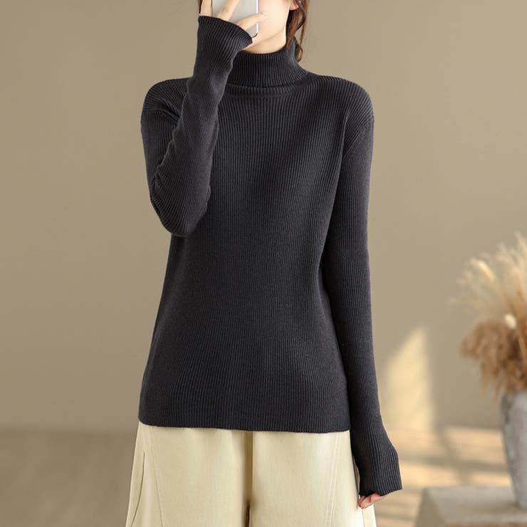 タートルネックリブニット レディース ニット | Doux Belle  | 詳細画像17 