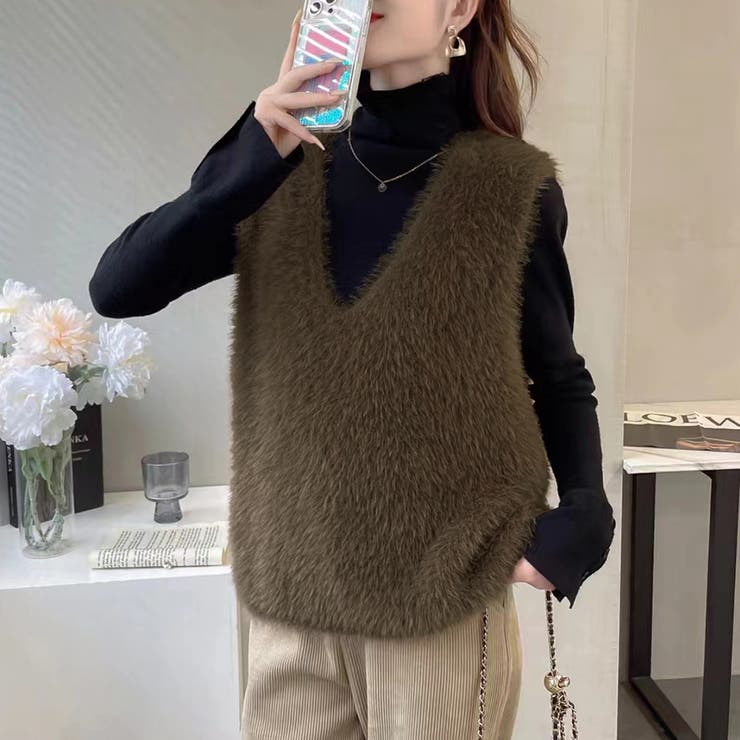 フェイクファーベスト | Doux Belle  | 詳細画像1 