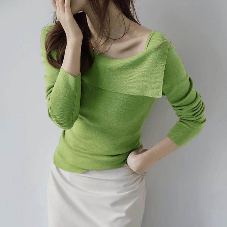 折り返しネックオフショル風トップス | Doux Belle  | 詳細画像12 