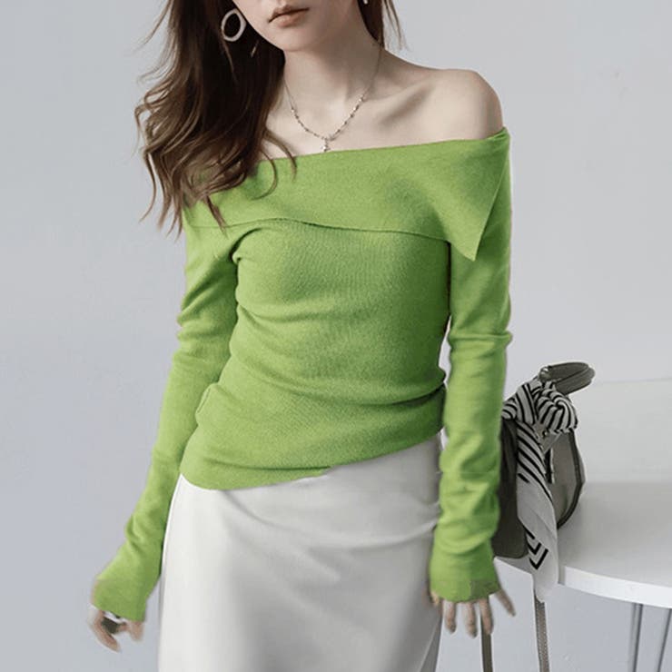 折り返しネックオフショル風トップス | Doux Belle  | 詳細画像13 