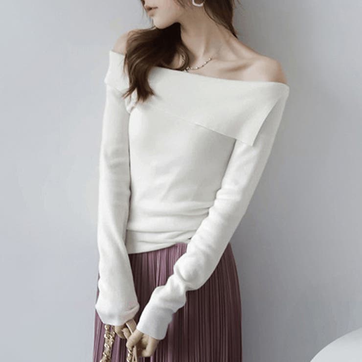 折り返しネックオフショル風トップス | Doux Belle  | 詳細画像17 