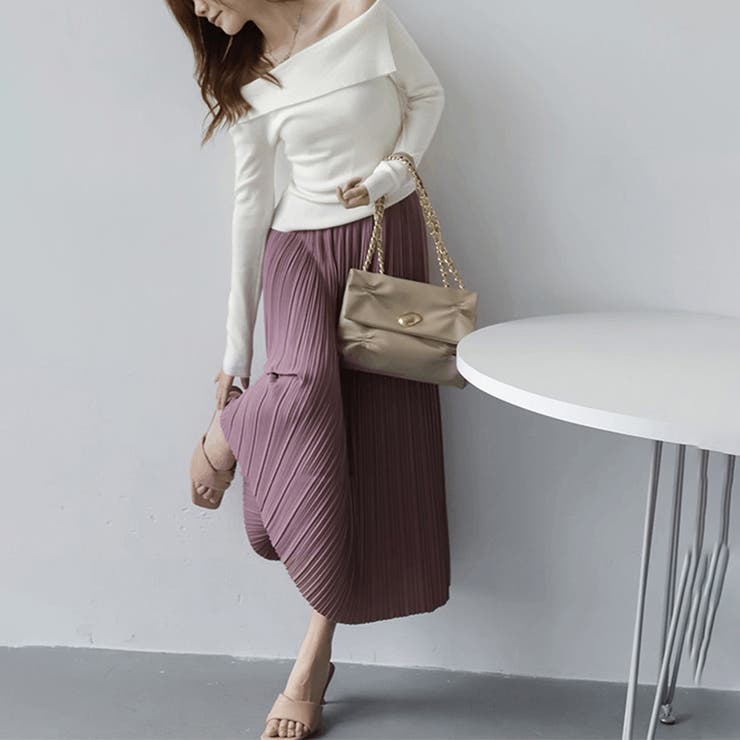 折り返しネックオフショル風トップス | Doux Belle  | 詳細画像18 