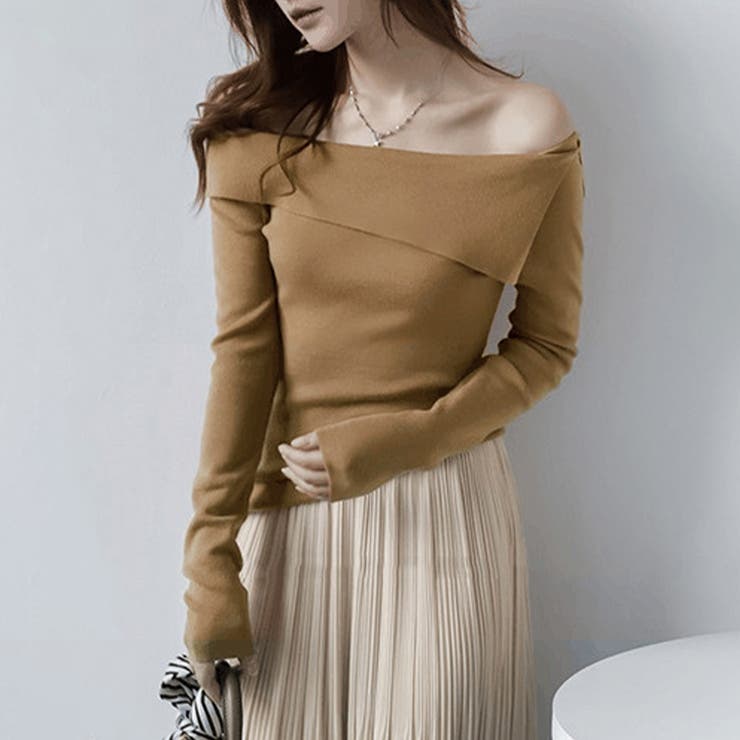 折り返しネックオフショル風トップス | Doux Belle  | 詳細画像2 