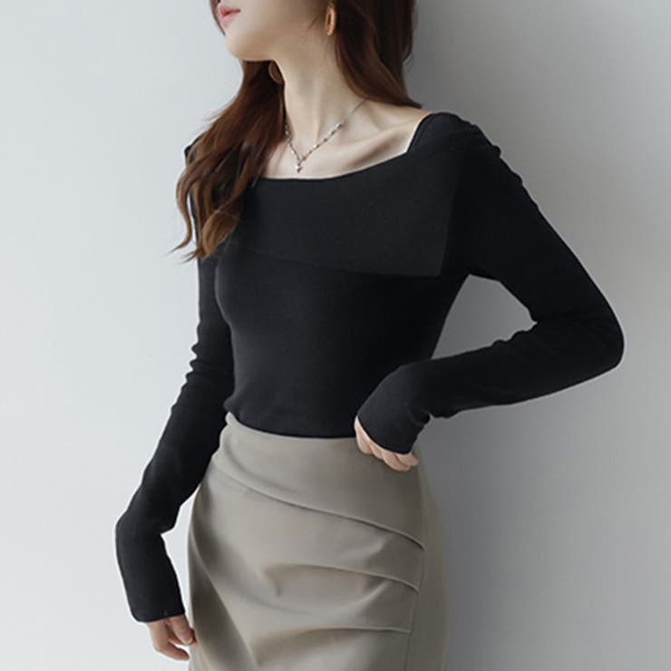 折り返しネックオフショル風トップス | Doux Belle  | 詳細画像20 