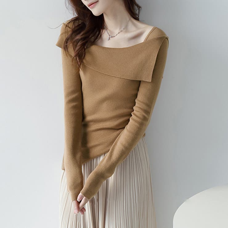 折り返しネックオフショル風トップス | Doux Belle  | 詳細画像3 