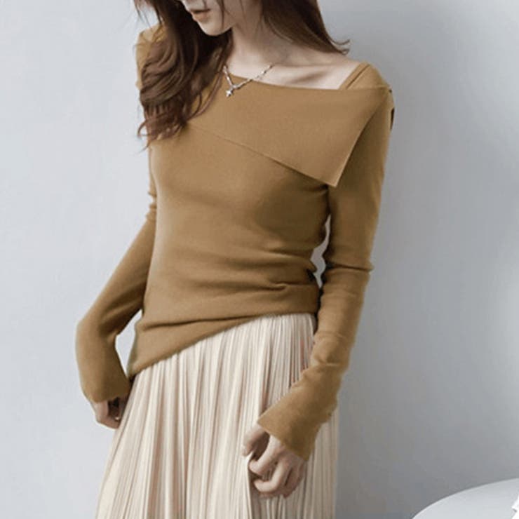 折り返しネックオフショル風トップス | Doux Belle  | 詳細画像4 