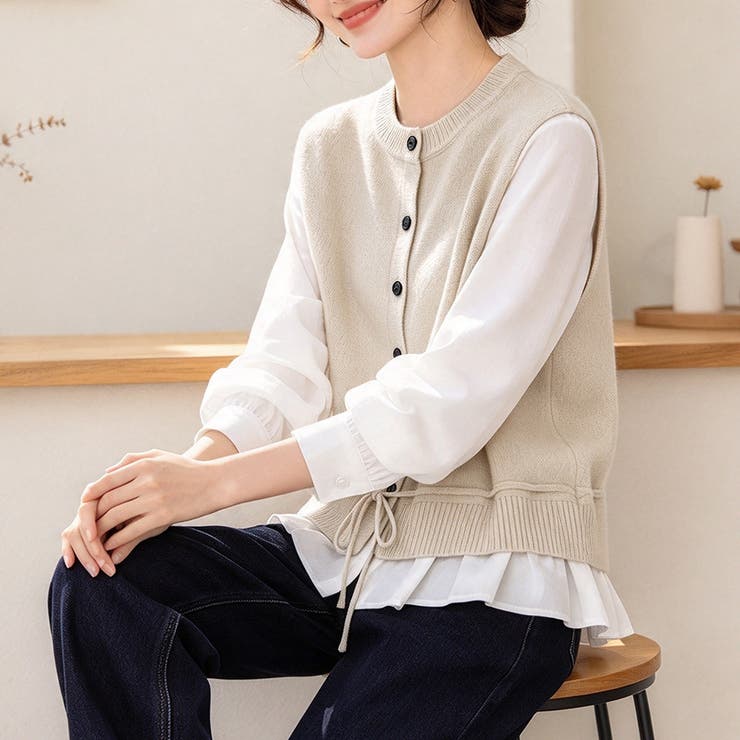 レイヤード風ドッキングブラウス レディース トップス | Doux Belle  | 詳細画像11 
