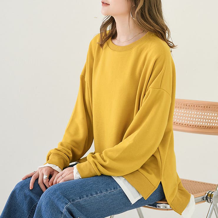 トレーナー レディース 長袖 ゆったり レイヤード風 モックネット | Doux Belle  | 詳細画像22 