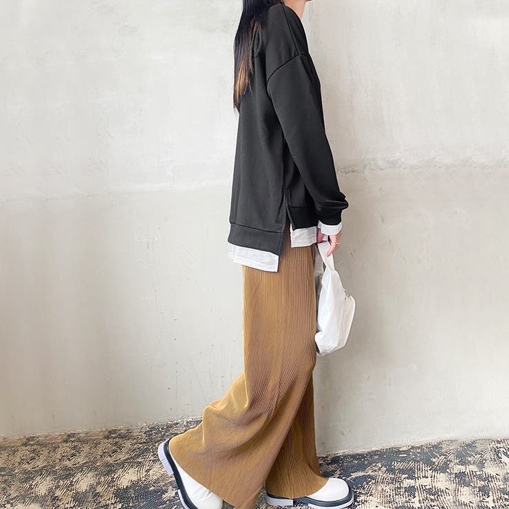 トレーナー レディース 長袖 ゆったり レイヤード風 モックネット | Doux Belle  | 詳細画像38 