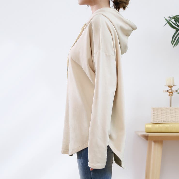 パーカー レディース 薄手 スウェット プルオーバー フード付き | Doux Belle  | 詳細画像23 