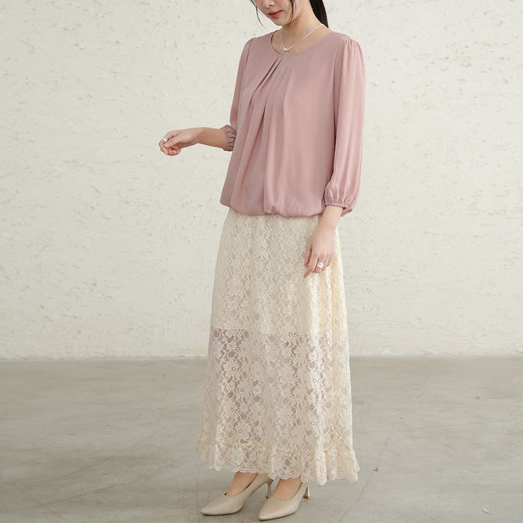 ブラウス シャツ レディース シフォン素材 長袖 クルーネック | Doux Belle  | 詳細画像33 