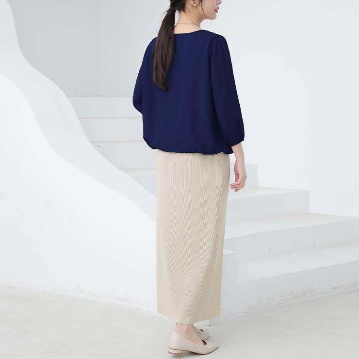 ブラウス シャツ レディース シフォン素材 長袖 クルーネック | Doux Belle  | 詳細画像50 