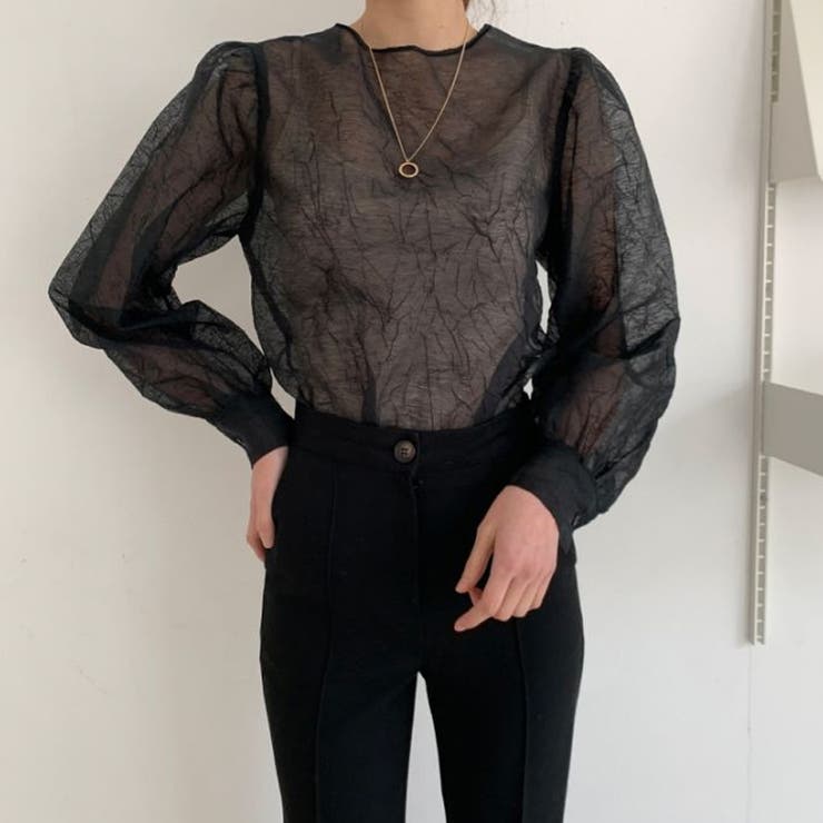 シースルートップス シアーシャツ ブラウス[品番:DBLW0001136 シースルートップス シアーシャツ ブラウス[品番:DBLW0001136