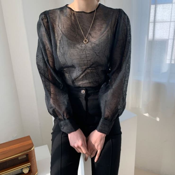 シースルートップス シアーシャツ ブラウス | Doux Belle  | 詳細画像14 