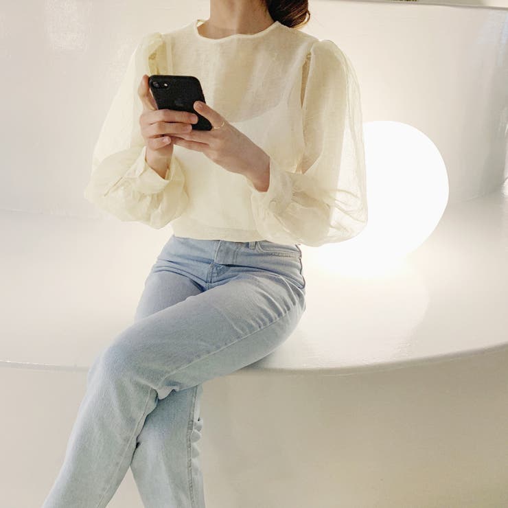 シースルートップス シアーシャツ ブラウス | Doux Belle  | 詳細画像6 