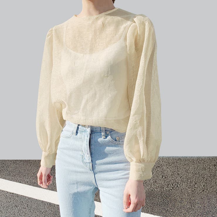 シースルートップス シアーシャツ ブラウス | Doux Belle  | 詳細画像1 