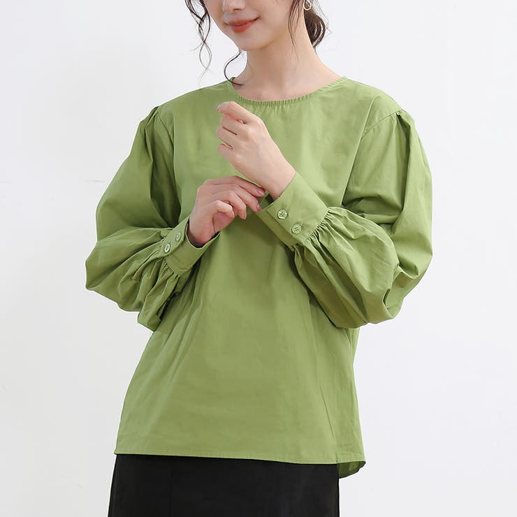 グリーン | ボリュームブラウス ブラウス トップス | Doux Belle 