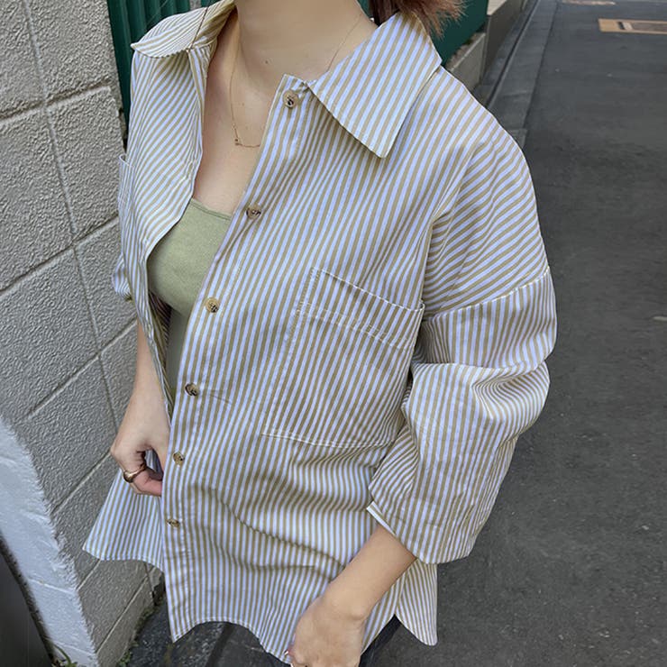 ストライプシャツ ロングシャツ シャツ | Doux Belle  | 詳細画像49 