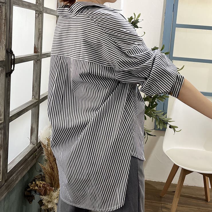 ストライプシャツ ロングシャツ シャツ | Doux Belle  | 詳細画像52 