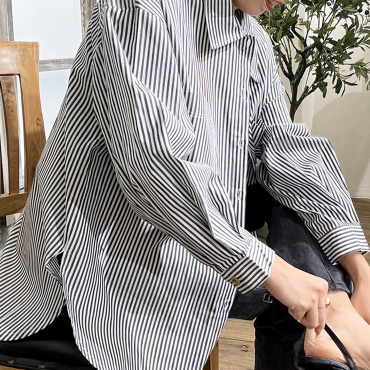 ストライプシャツ ロングシャツ シャツ | Doux Belle  | 詳細画像55 