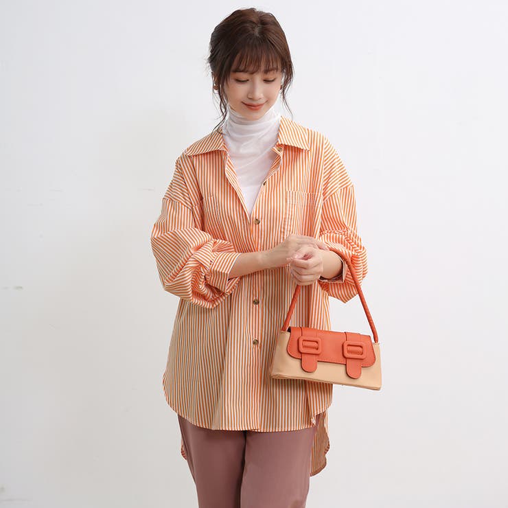 ストライプシャツ ロングシャツ シャツ | Doux Belle  | 詳細画像17 