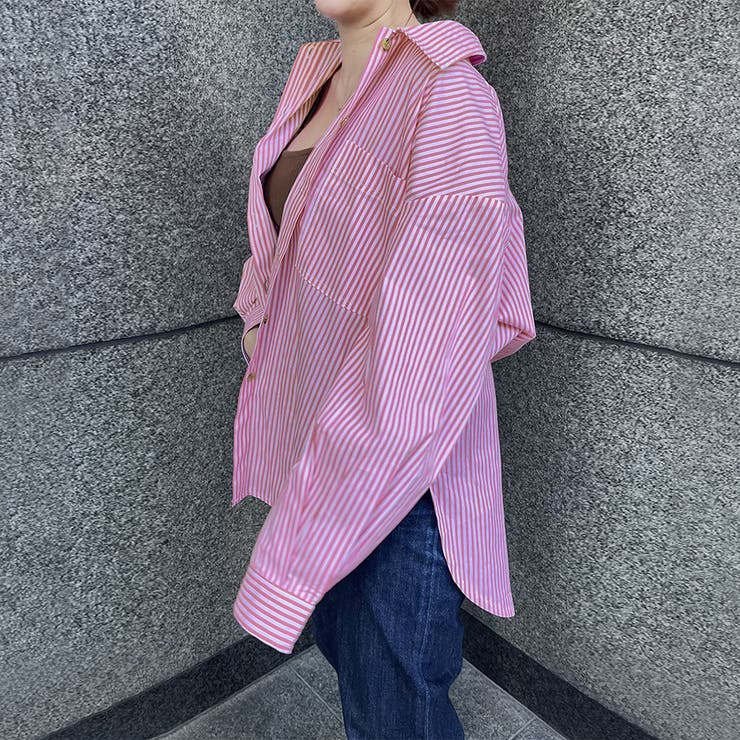 ストライプシャツ ロングシャツ シャツ | Doux Belle  | 詳細画像59 
