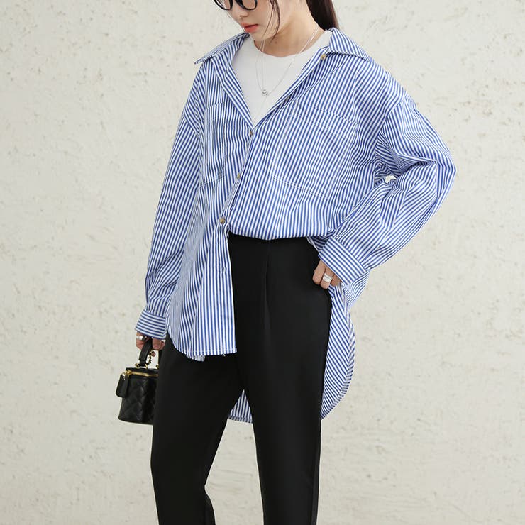 ストライプシャツ ロングシャツ シャツ | Doux Belle  | 詳細画像70 