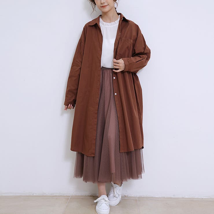 ◎Loungedress◎ポケットロングシャツ ブラウン ◎Loungedress◎ポケットロングシャツ ブラウン 【公式通販】