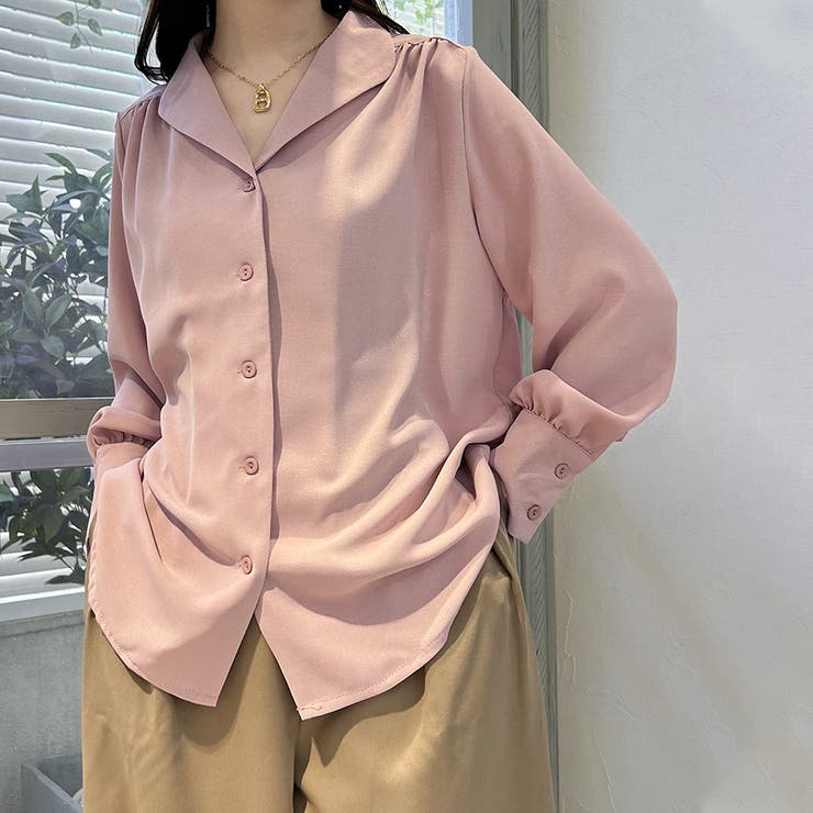 シャツ レディース トップス 長袖 ブラウス オーペンカラー | Doux Belle  | 詳細画像3 