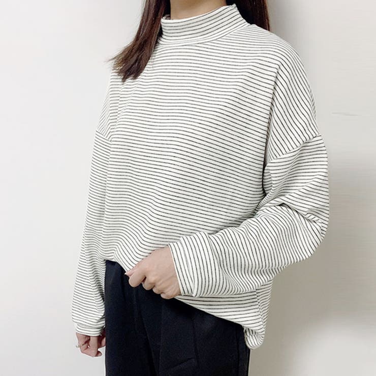 カットソー Tシャツ 長袖 レディース ボーター オフネック ハイネック 品番 Dblw Doux Belle ドゥーベル の レディースファッション通販 Shoplist ショップリスト