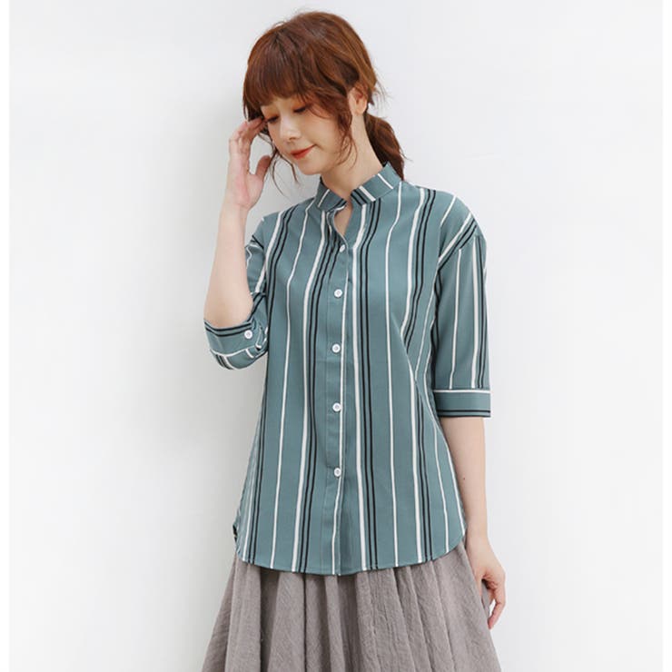 ストライプシャツ レディース ノーカラー 品番 Dblw Doux Belle ドゥーベル のレディース ファッション通販 Shoplist ショップリスト