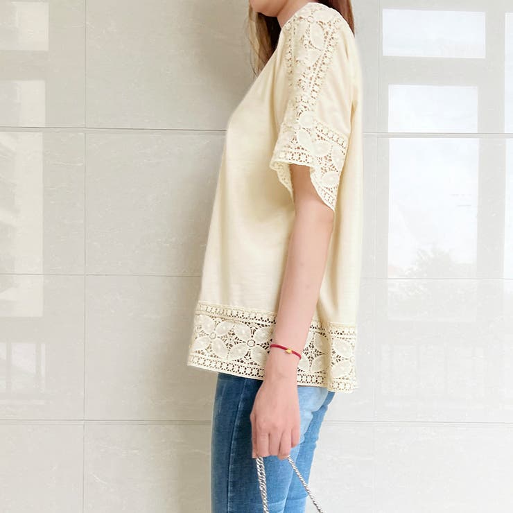 レース トップス トップス 可愛い カジュアル オフェス | Doux Belle  | 詳細画像20 