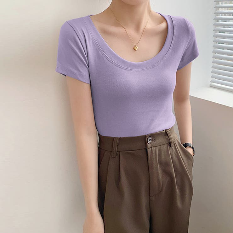 トップス Ｔシャツ レディース カットソー スクエアネック カジュアル | Doux Belle  | 詳細画像13 