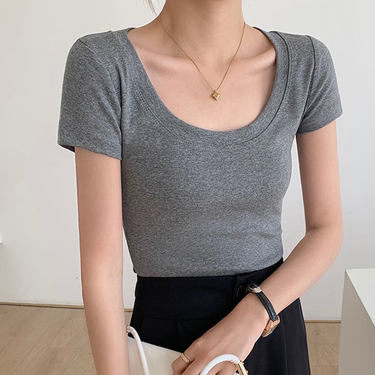 トップス Ｔシャツ レディース カットソー スクエアネック カジュアル | Doux Belle  | 詳細画像18 