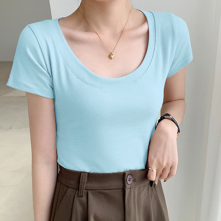 トップス Ｔシャツ レディース カットソー スクエアネック カジュアル | Doux Belle  | 詳細画像23 