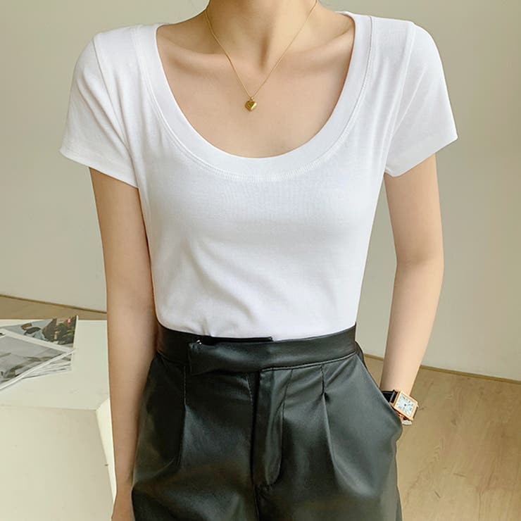 トップス Ｔシャツ レディース カットソー スクエアネック カジュアル | Doux Belle  | 詳細画像8 