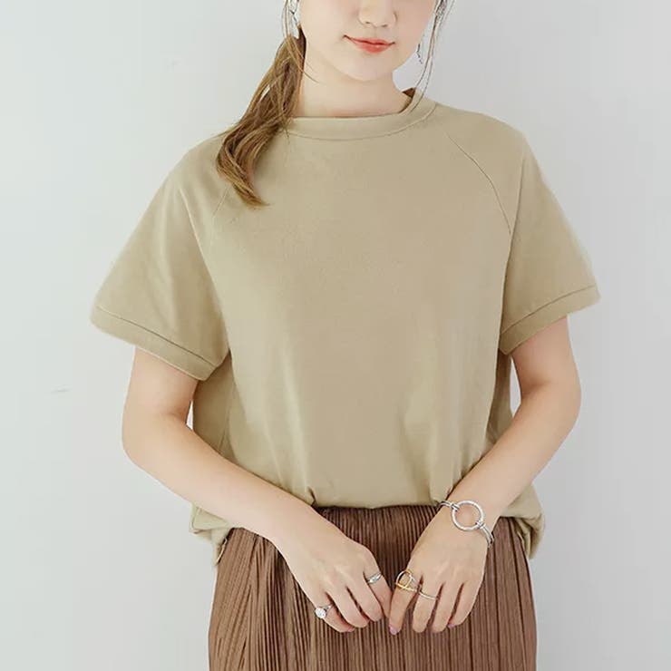 新作 トップス Ｔシャツ 半袖 tシャツ 無地 伸縮性 | Doux Belle  | 詳細画像14 