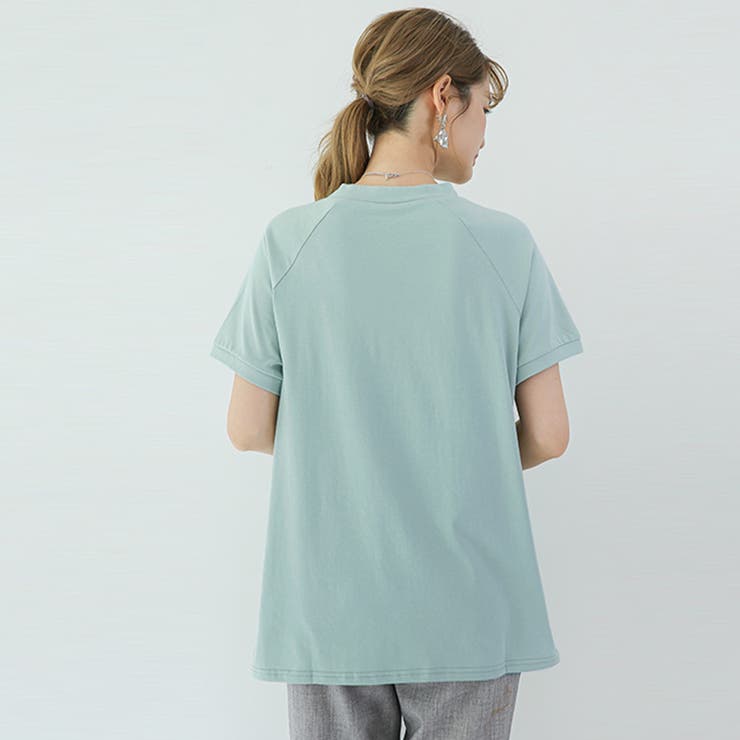 新作 トップス Ｔシャツ 半袖 tシャツ 無地 伸縮性 | Doux Belle  | 詳細画像17 