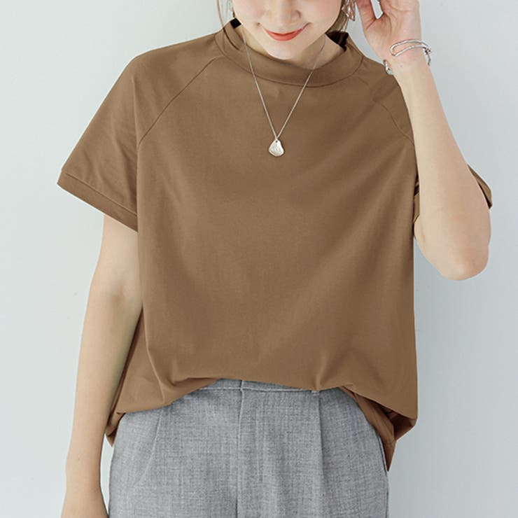 コーヒー | 新作 トップス Ｔシャツ 半袖 tシャツ 無地 伸縮性 | Doux Belle 