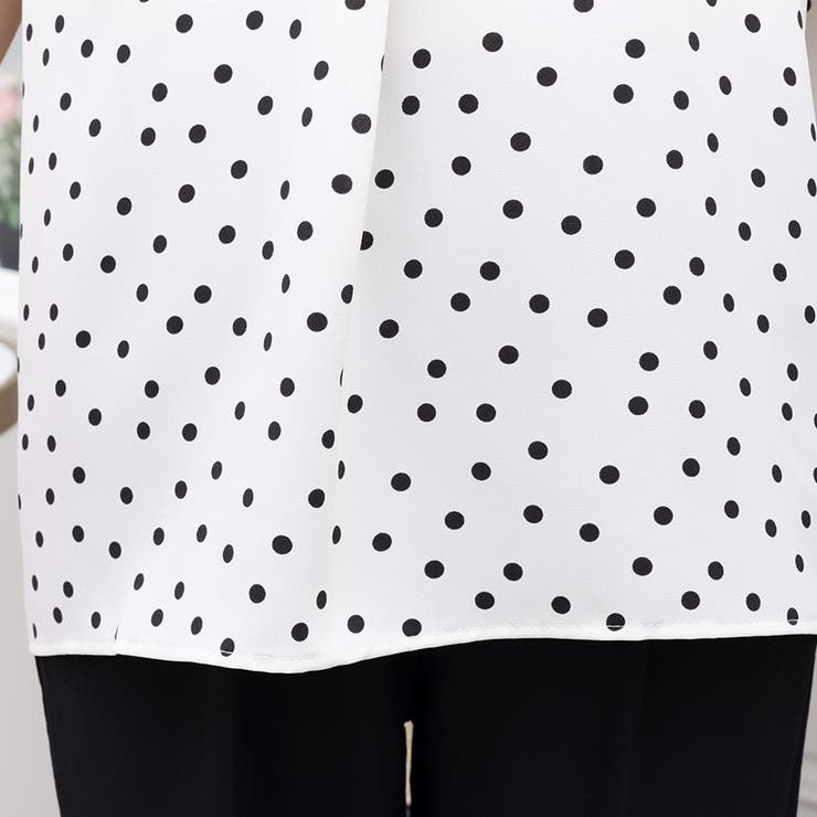 フリル袖ドット柄ブラウス | Doux Belle  | 詳細画像12 