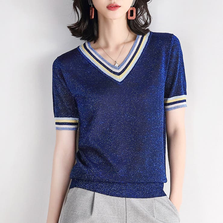 サマーニット セーター レディース リブニット ラメ 品番 Dblw Doux Belle ドゥーベル のレディース ファッション通販 Shoplist ショップリスト