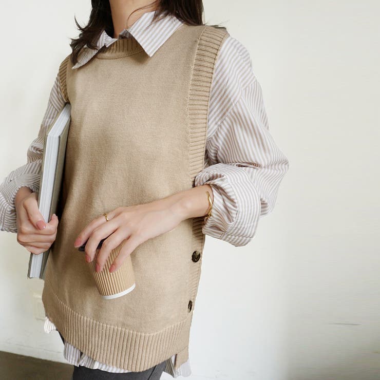 ニットセーター タンクトップ レディース[品番：DBLW0000046]｜Doux