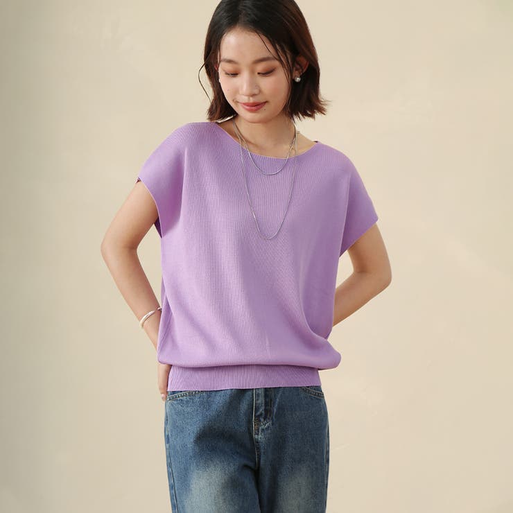 最終価格‼️✨新品✨Super Beautyサマーニットカットソー ♡42♡ 夏新作 サマーニット レディース[品番：DBLW0000271]｜Doux