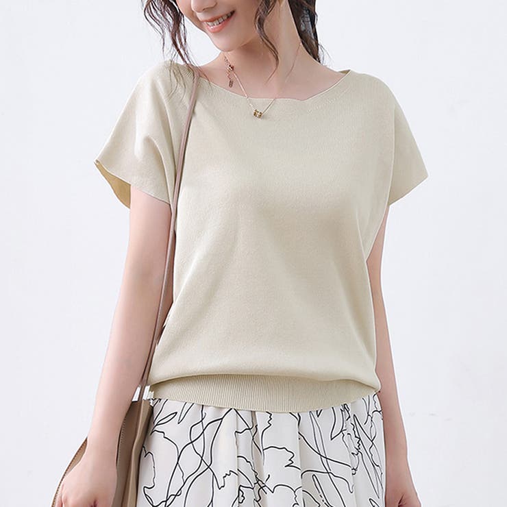 最終価格‼️✨新品✨Super Beautyサマーニットカットソー ♡42♡ 夏新作 サマーニット レディース[品番：DBLW0000271]｜Doux