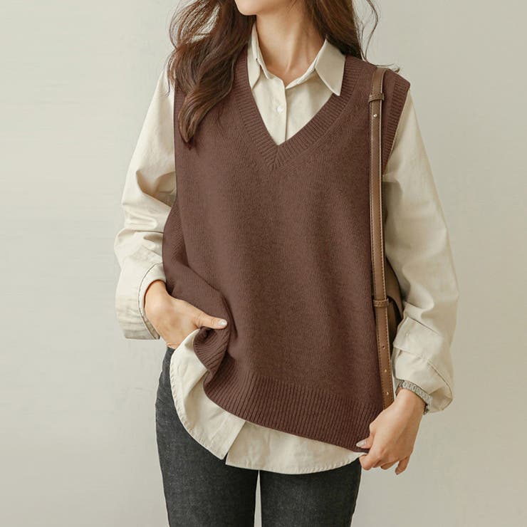 Vネックノースリーブニットベスト | Doux Belle  | 詳細画像10 