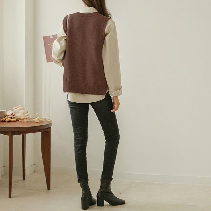 Vネックノースリーブニットベスト | Doux Belle  | 詳細画像11 