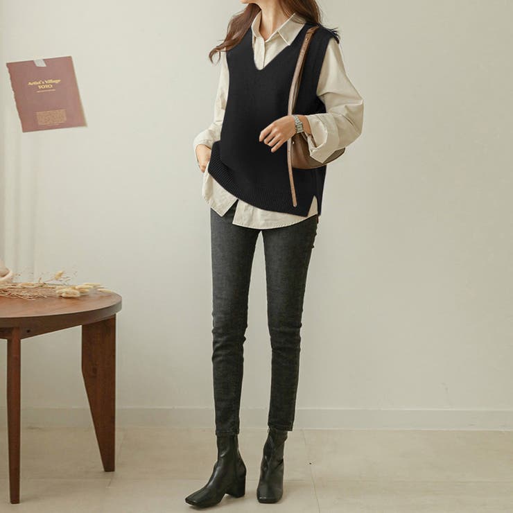 Vネックノースリーブニットベスト | Doux Belle  | 詳細画像12 